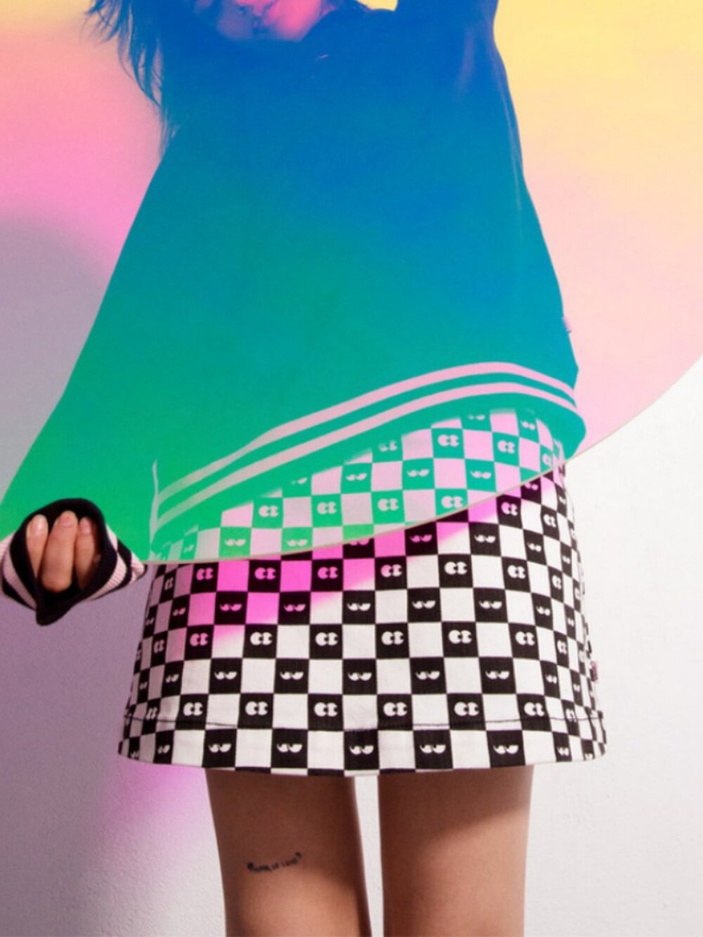 Vans x Lazy Oaf Eyeball Check Black & White Mini Womens L